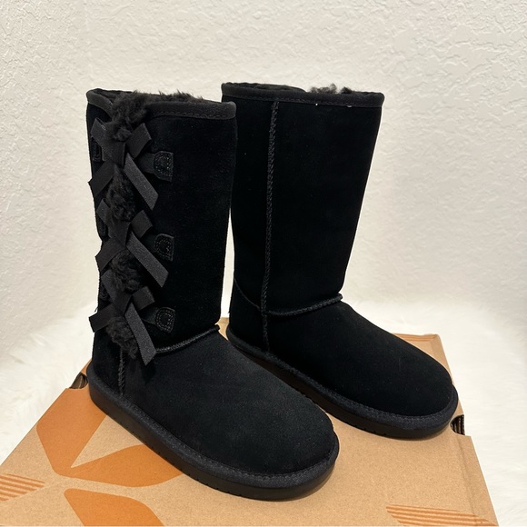 Koolaburra by UGG Victoria Girl's Tall Winter Boots for Kids Color Black Sz US13 - Picture 2 of 14